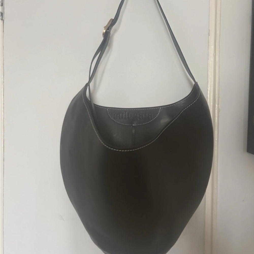 NWOT Cult Gaia Black Leather Odette Bag hobo tote